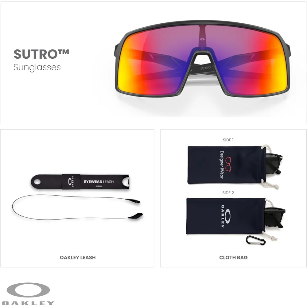 Oakley Sutro OO9406 Shield Gafas de sol para hombre | Matte Black / Prizm Road