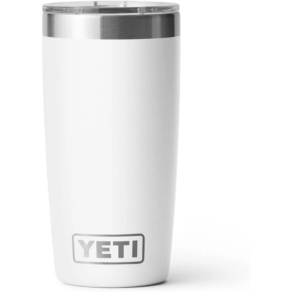 YETI Rambler Vaso de 10 oz de acero inoxidable y tapa MagSlider color blanco