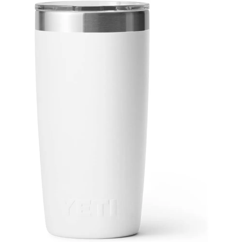 YETI Rambler Vaso de 10 oz de acero inoxidable y tapa MagSlider color blanco
