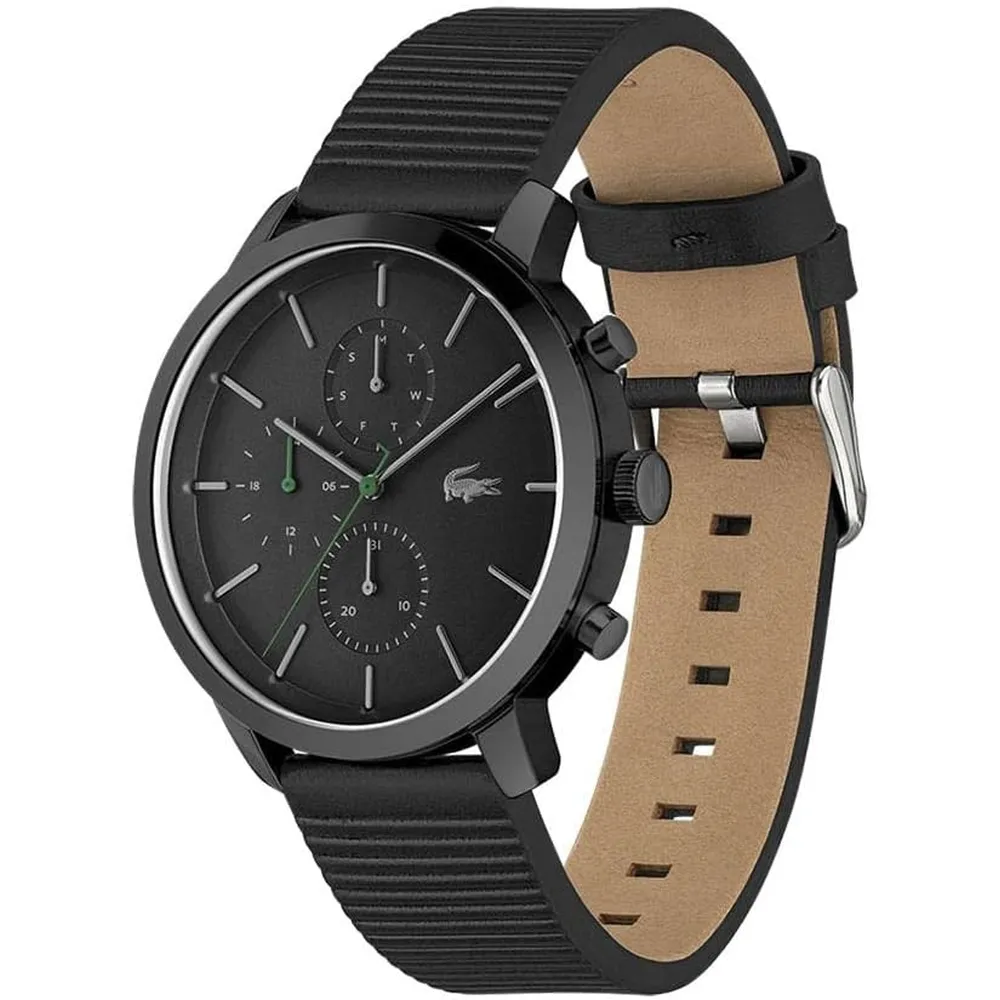 RELOJ LACOSTE REPLAY MULTIFUNCIÓN 43 MM HOMBRE - Black Leather