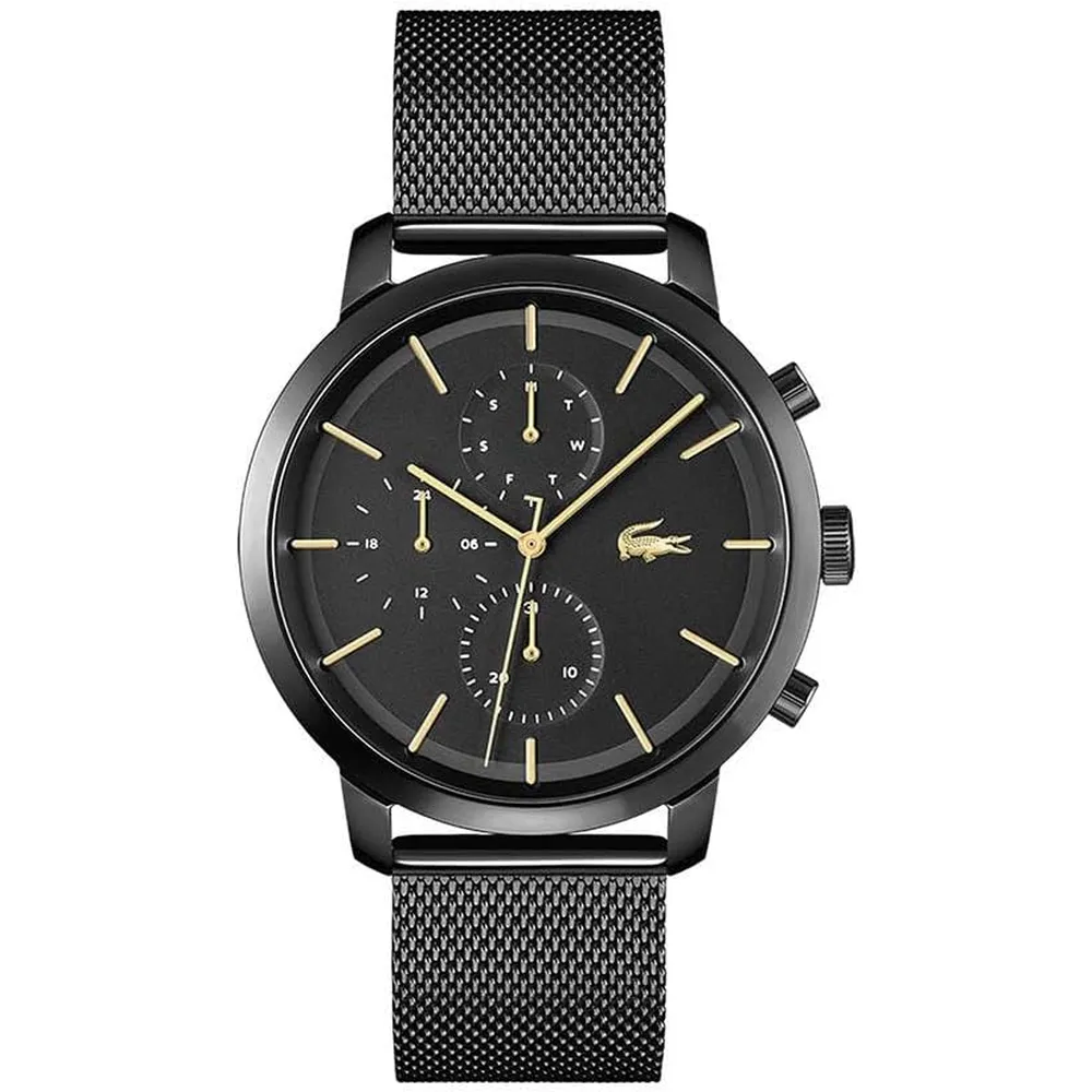 RELOJ LACOSTE REPLAY MULTIFUNCIÓN 43 MM HOMBRE - BLACK GOLD MESH