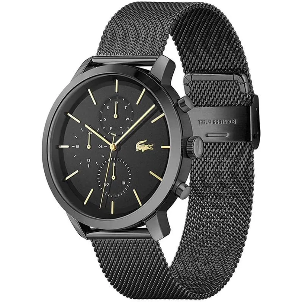 RELOJ LACOSTE REPLAY MULTIFUNCIÓN 43 MM HOMBRE - BLACK GOLD MESH