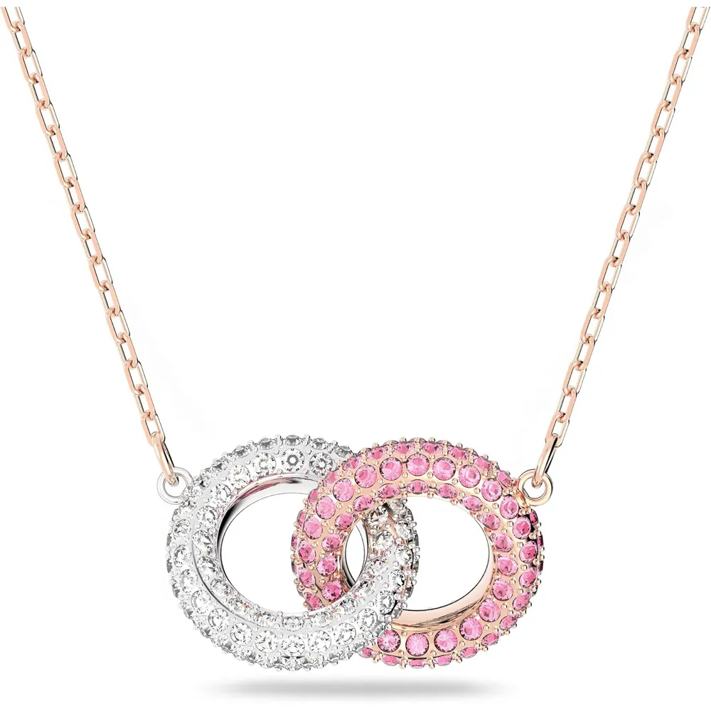 SWAROVSKI COLLAR PENDIENTE CIRCULO STONE ACABADO ORO ROSA PARA MUJER | ROSA