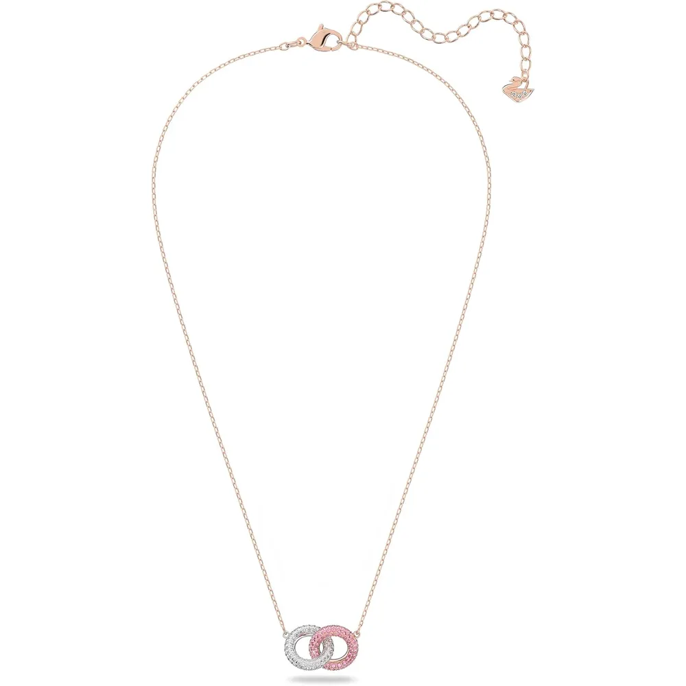 SWAROVSKI COLLAR PENDIENTE CIRCULO STONE ACABADO ORO ROSA PARA MUJER | ROSA
