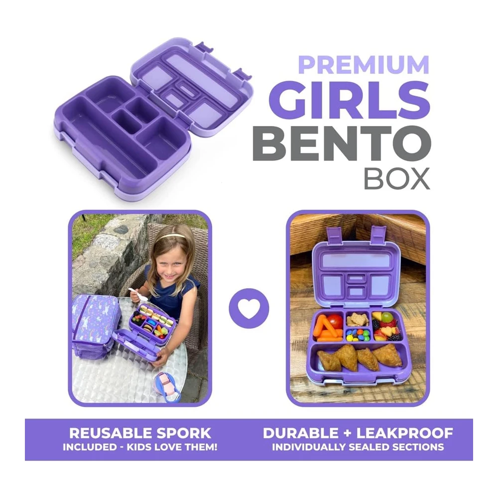 Lonchera Bento para niños y Niñas - 5 Secciones de Porciones