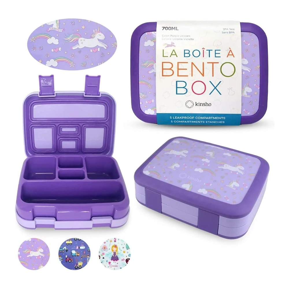 Lonchera Bento para niños y Niñas - 5 Secciones de Porciones