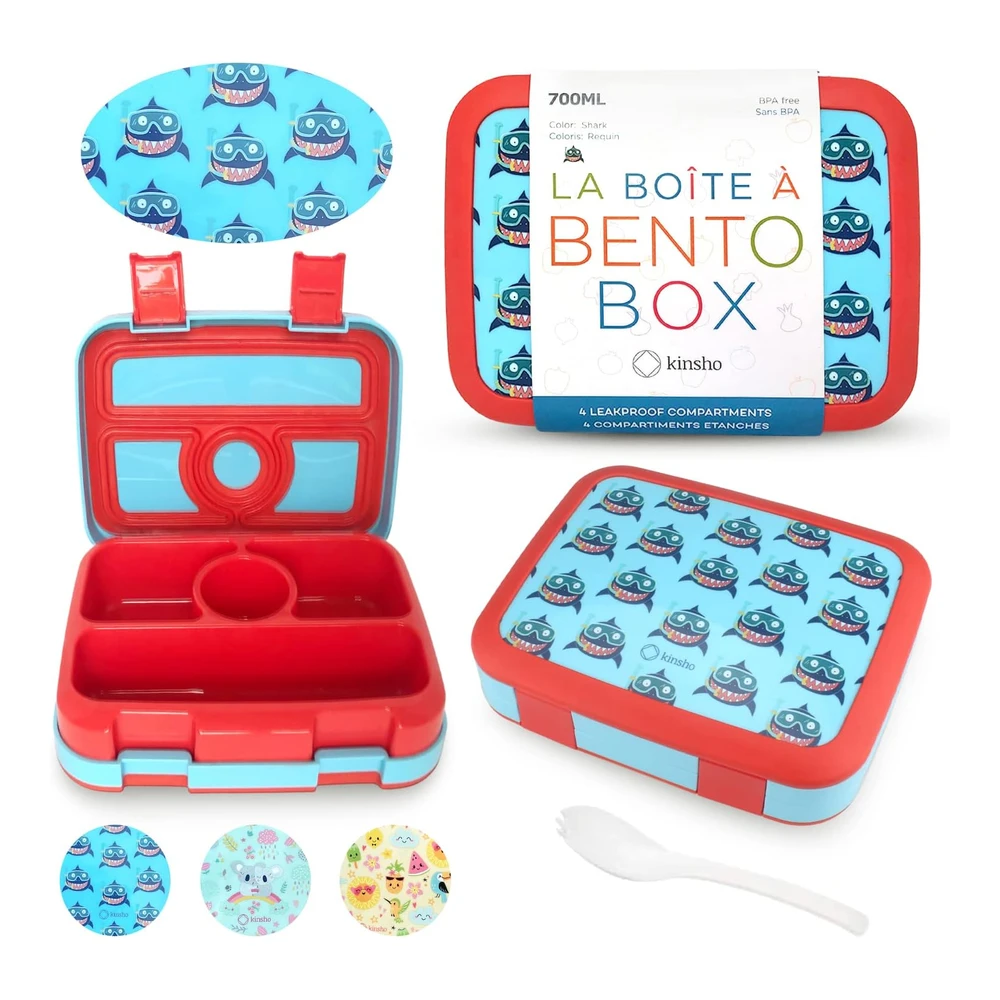 Lonchera Bento para niños Pequeños - Tapa Segura de 4 Porciones