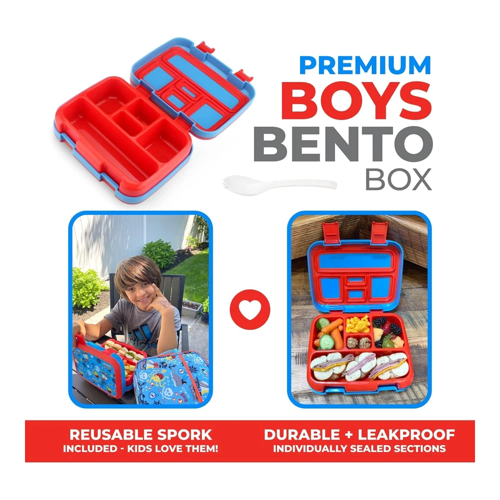 Lonchera Bento para niños Pequeños - 5 Secciones de Porciones