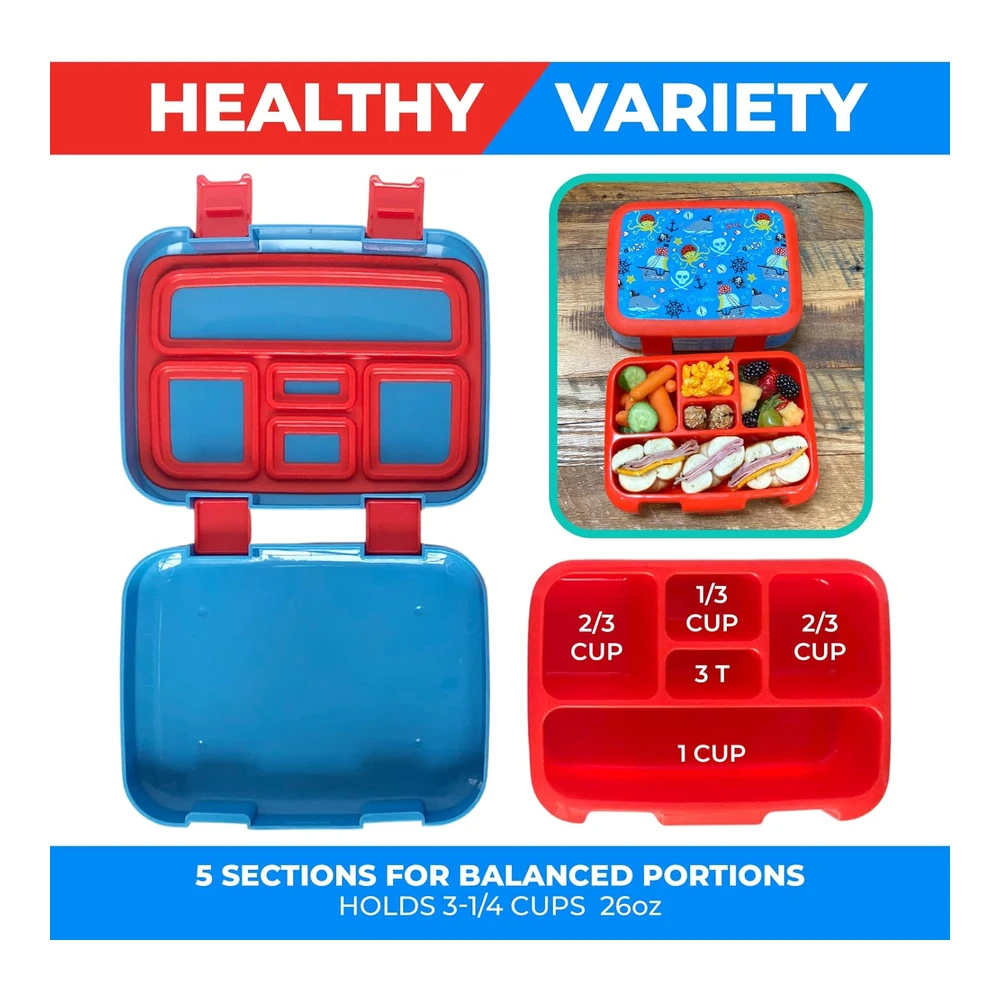 Lonchera Bento para niños Pequeños - 5 Secciones de Porciones