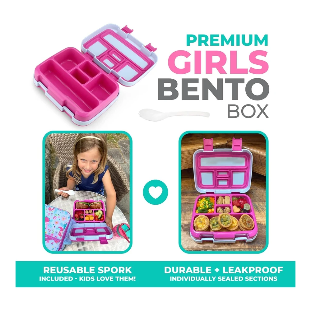 Lonchera Bento para niños y Niñas - 5 Secciones de Porciones