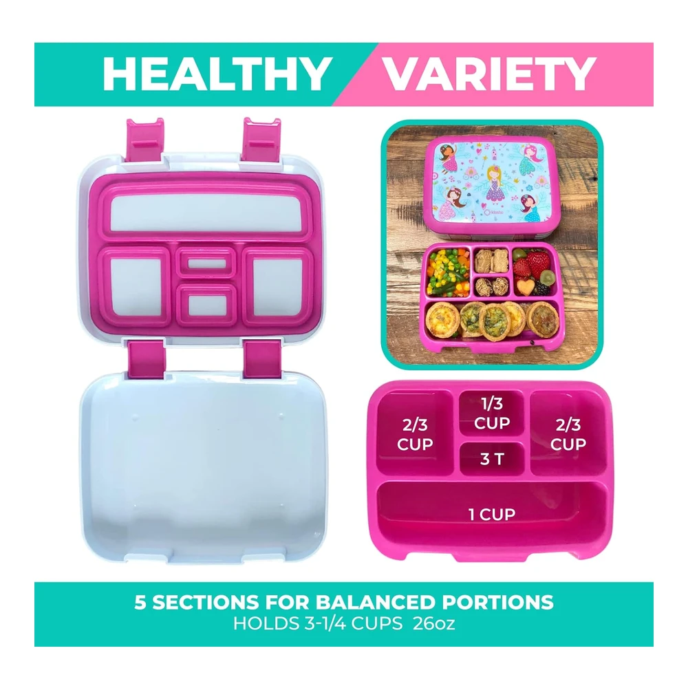 Lonchera Bento para niños y Niñas - 5 Secciones de Porciones