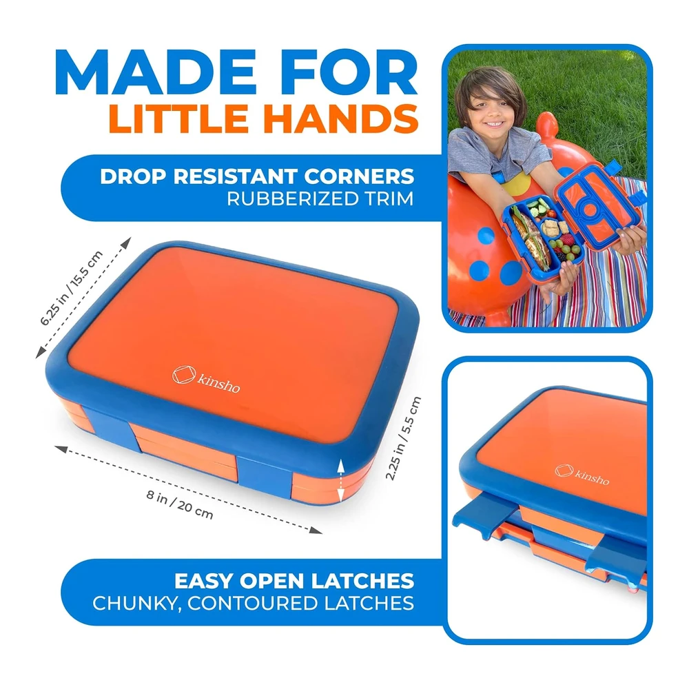 Lonchera Bento Infantil para niños de 3 a 5 Años con Tapa Segura