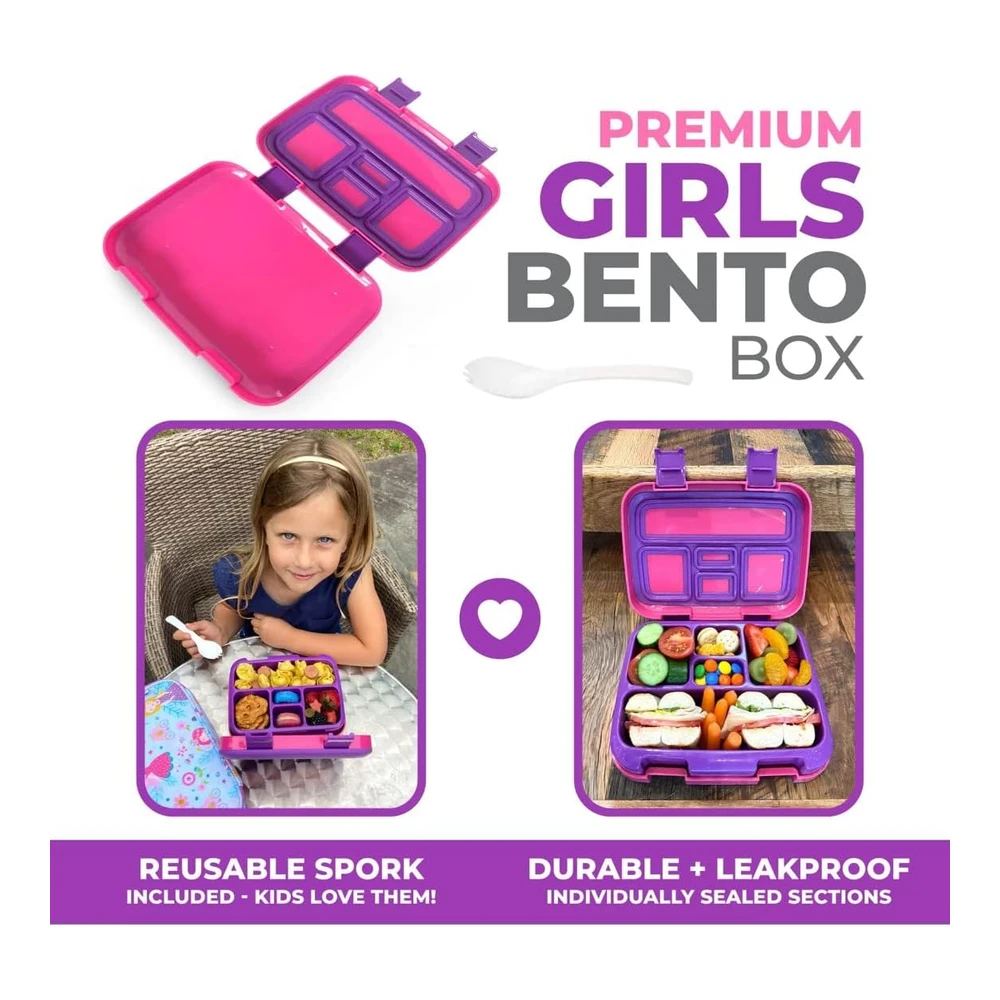Lonchera Bento para niños y Niñas - 5 Secciones de Porciones