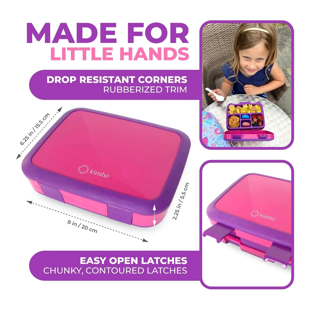Lonchera Bento para niños y Niñas - 5 Secciones de Porciones