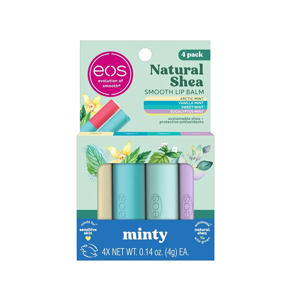 EOS set variado bálsamos labiales pack 4 | 0.14 oz / 4 ml