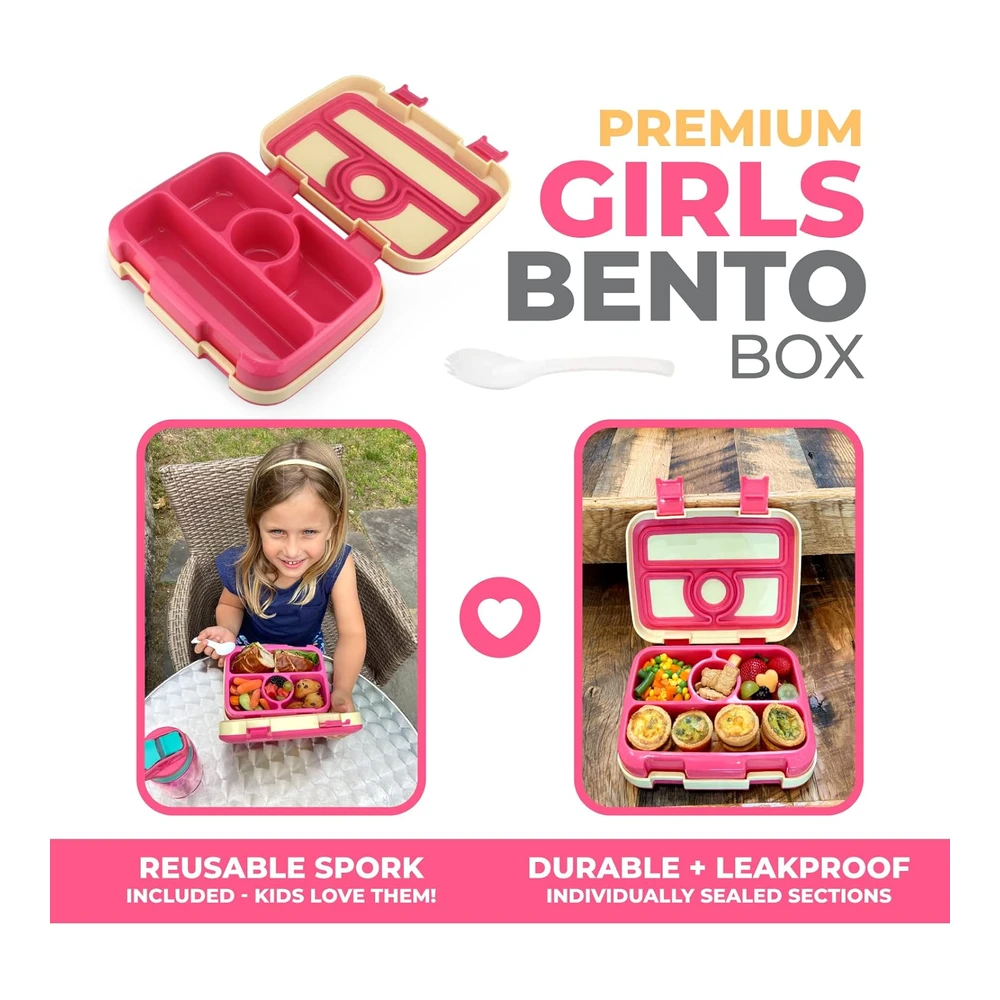 Lonchera Bento para niños y Niñas Pequeñas - Tapa Segura