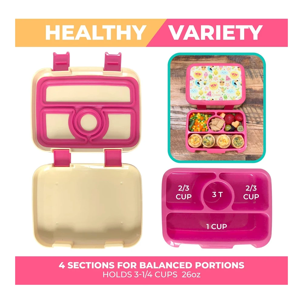 Lonchera Bento para niños y Niñas Pequeñas - Tapa Segura