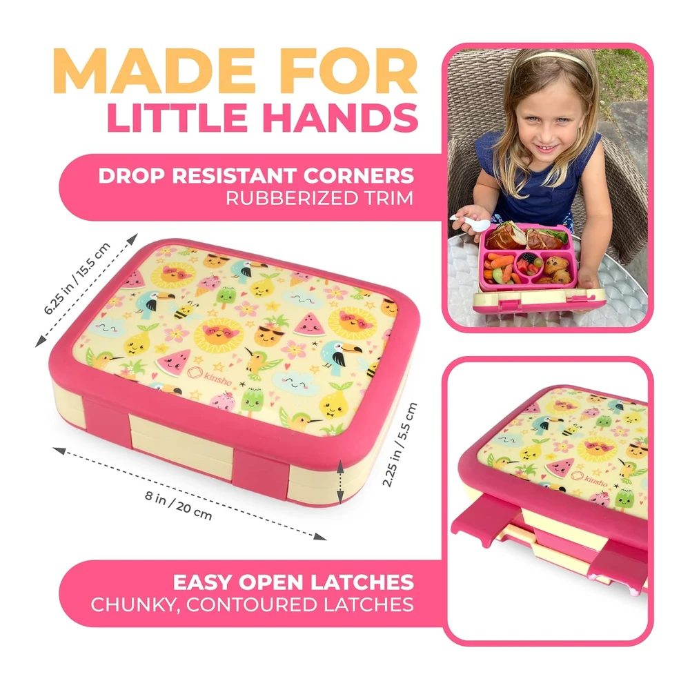 Lonchera Bento para niños y Niñas Pequeñas - Tapa Segura