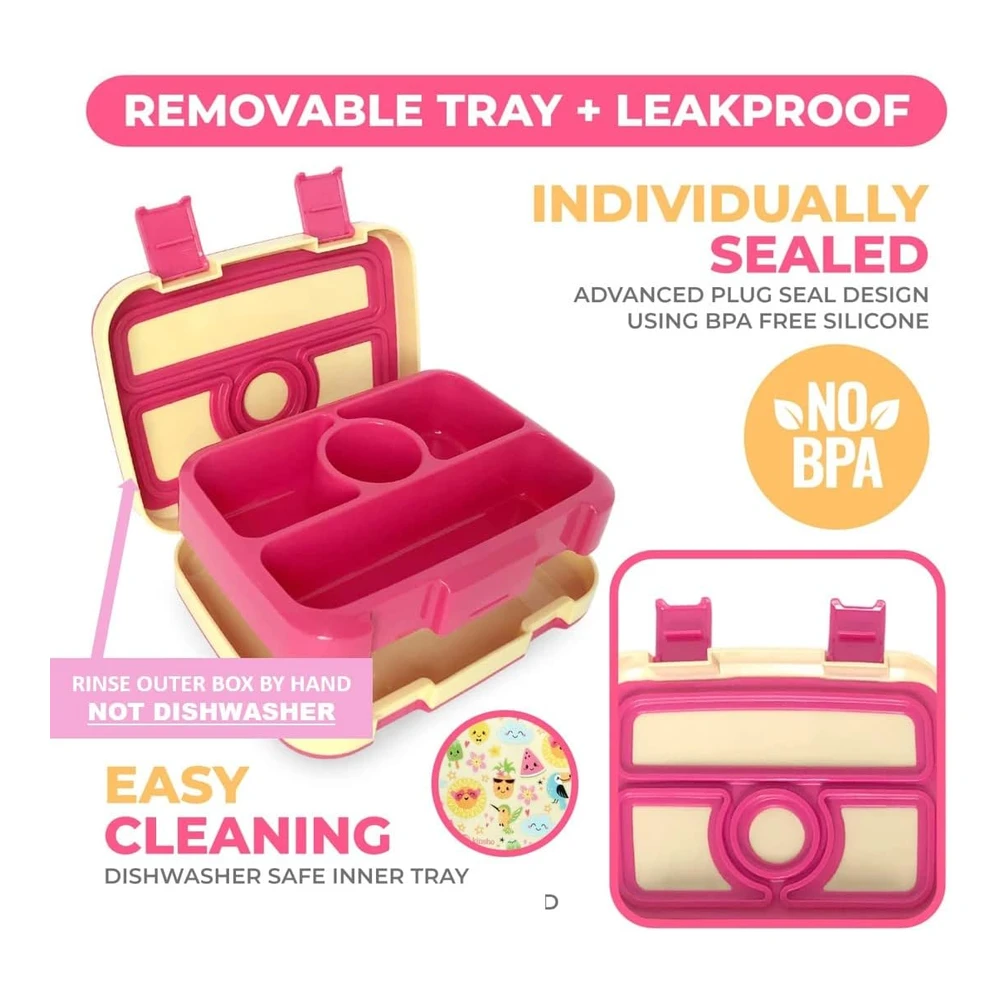 Lonchera Bento para niños y Niñas Pequeñas - Tapa Segura