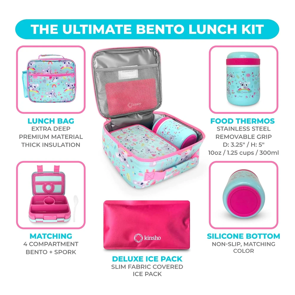 Lonchera Bento para niños con Tarro para Alimentos Térmico para Sopa O Alimentos Calientes