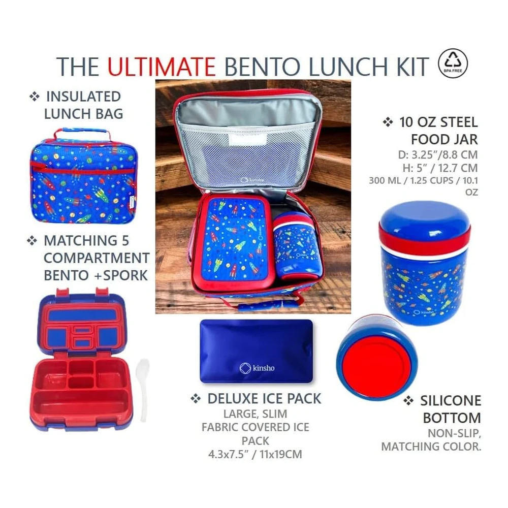 Caja Bento con Termos - Tarro de Alimentos de Acero Inoxidable para Alimentos Fríos O Calientes
