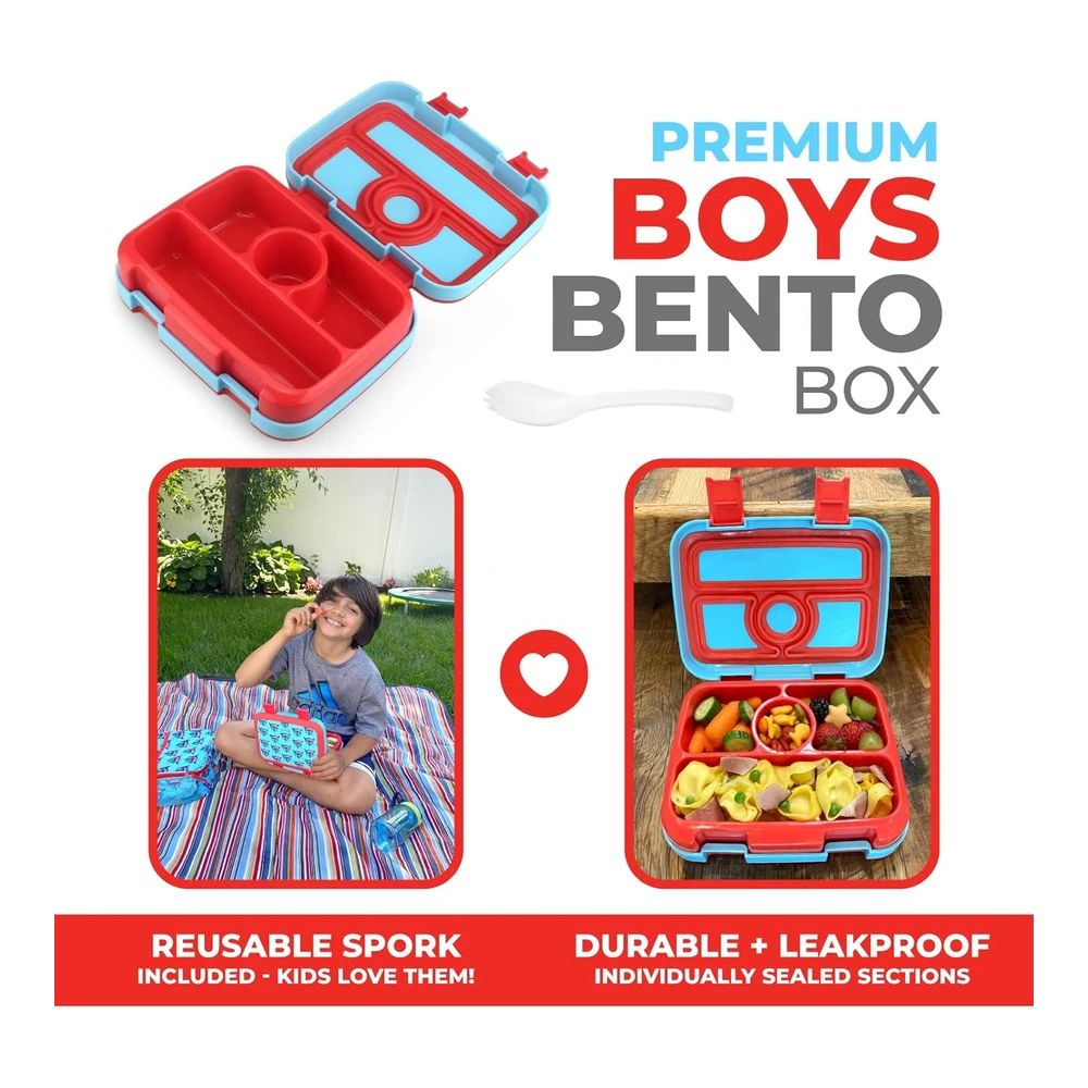 Lonchera Bento con Bolso de Aislamiento - Botella de Agua y Bolsa de Hielo para niños