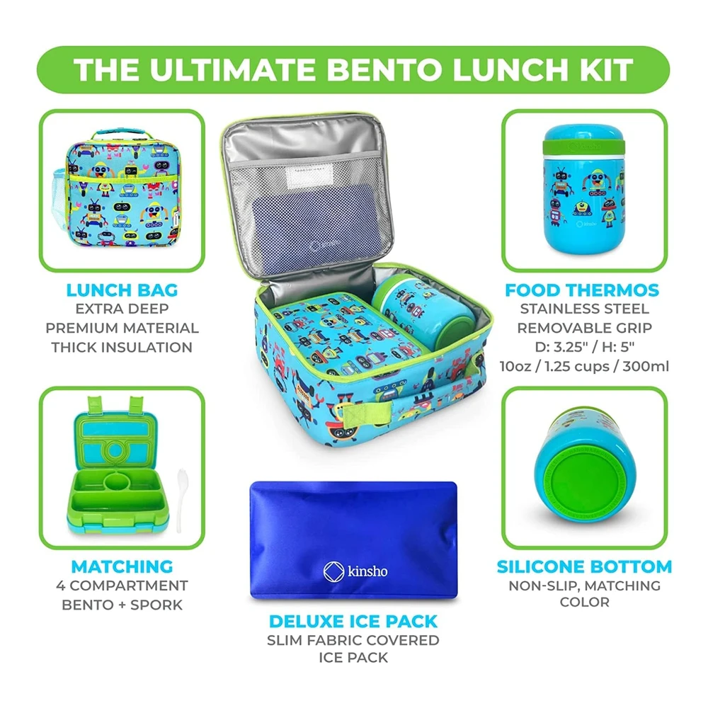 Lonchera Bento para niños con Tarro de Alimentos Térmico para Sopa O Alimentos Calientes