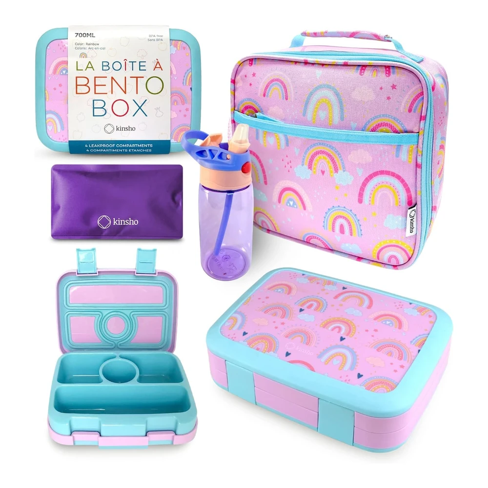 b09vcmyd93_m.webp Juego de Lonchera Bento - Bolso de Aislamiento - Botella de Agua y Bolsa de Hielo