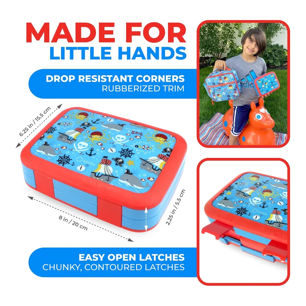 Bento Box - Bolsa de Almuerzo Aislada - Bolsa de Hielo y Botella de Agua para niños