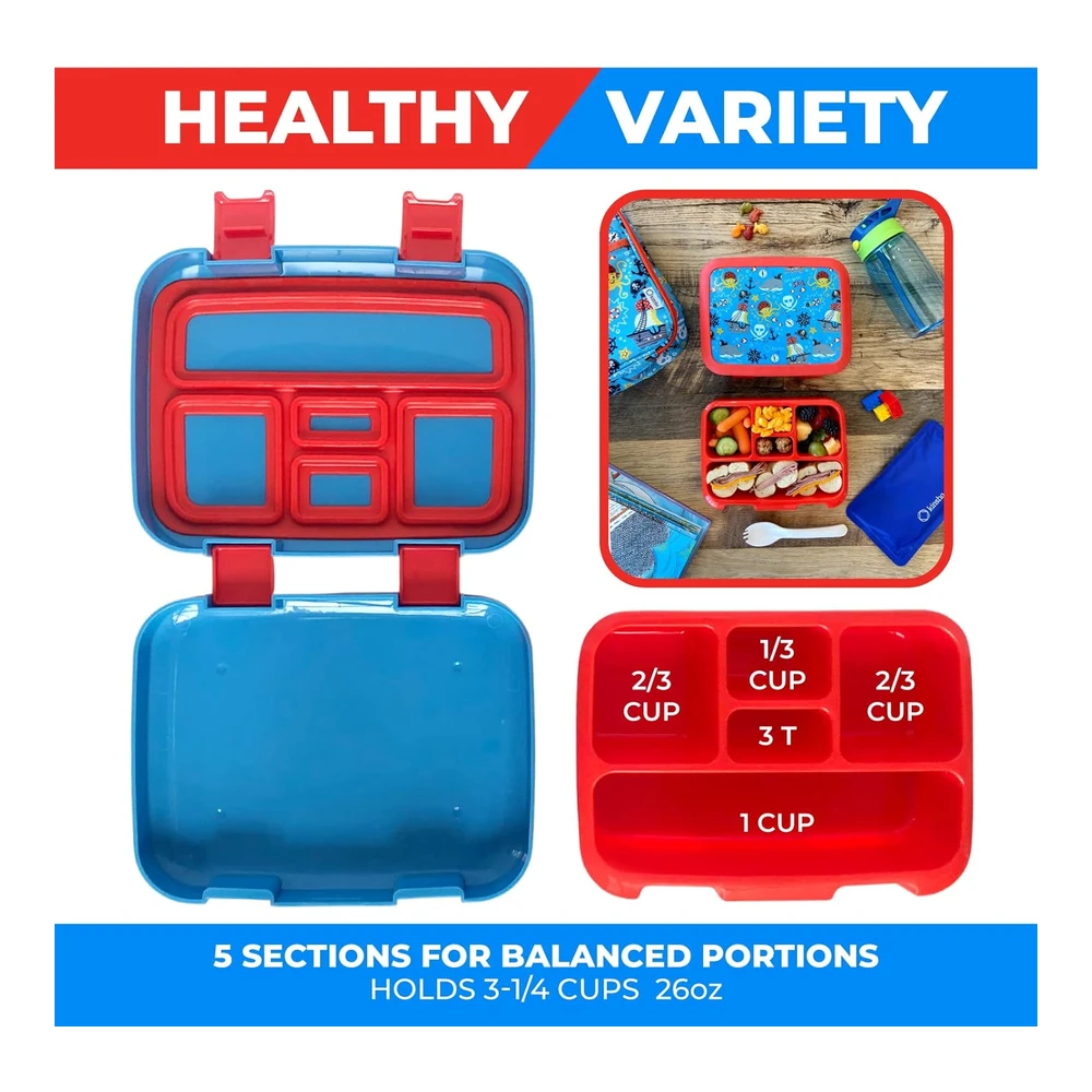 Bento Box - Bolsa de Almuerzo Aislada - Bolsa de Hielo y Botella de Agua para niños