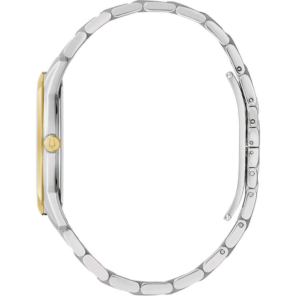 Bulova reloj clásico Sutton hombre cuarzo 3 agujas calendario | Oro/Plata