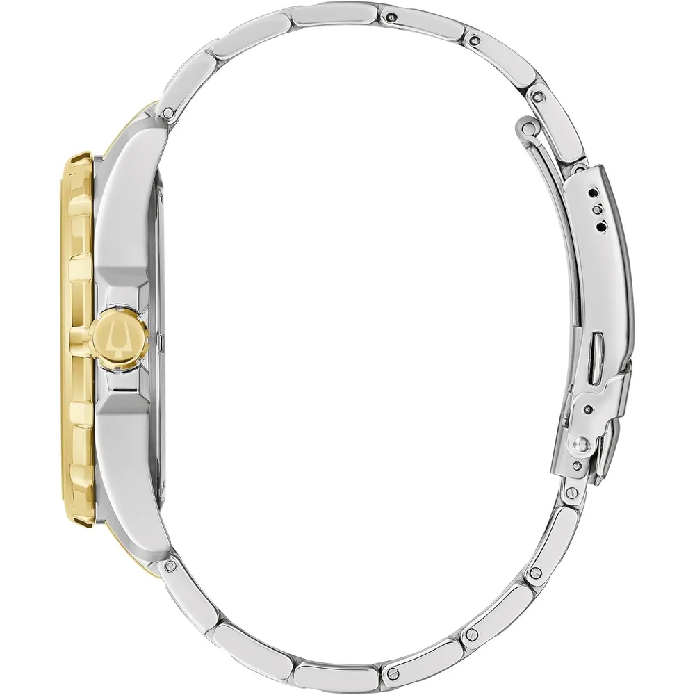 Bulova reloj Marine Star de hombre serie B cuarzo 3 agujas fecha resistente | Oro/Plata