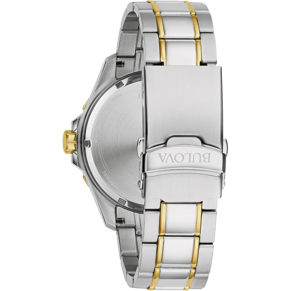 Bulova reloj Marine Star de hombre serie B cuarzo 3 agujas fecha resistente | Oro/Plata