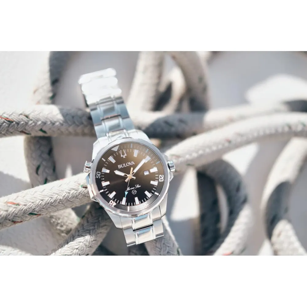 Bulova reloj Marine Star de hombre serie B acero esfera con efecto rayos de sol | Plata