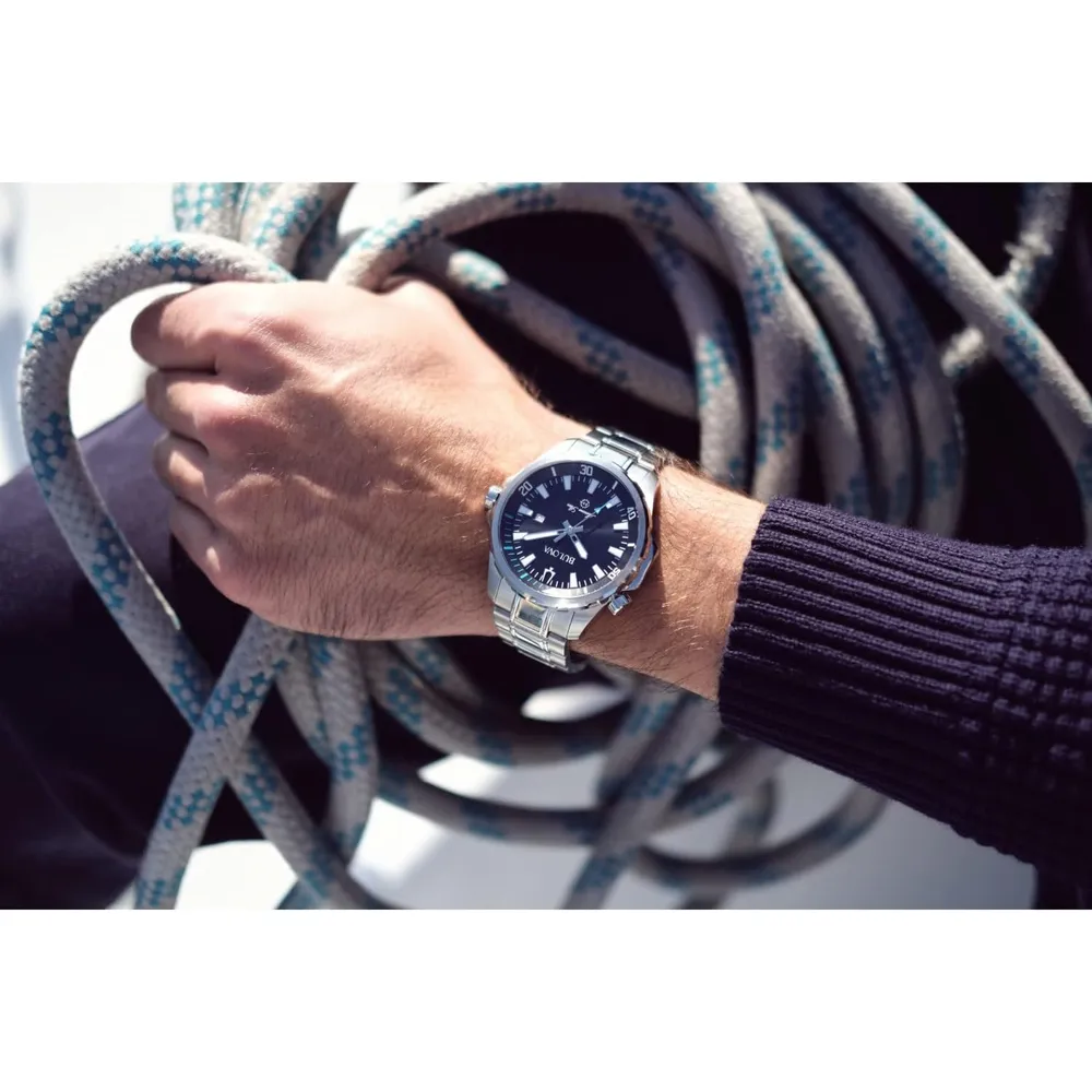 Bulova reloj Marine Star de hombre serie B acero esfera con efecto rayos de sol | Plata