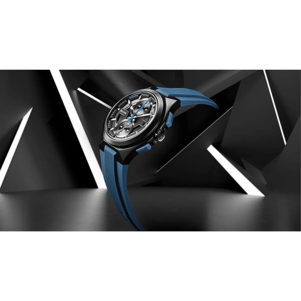 Bulova reloj Maquina Sport hombre cronógrafo 6 agujas, acero silicona | Azul