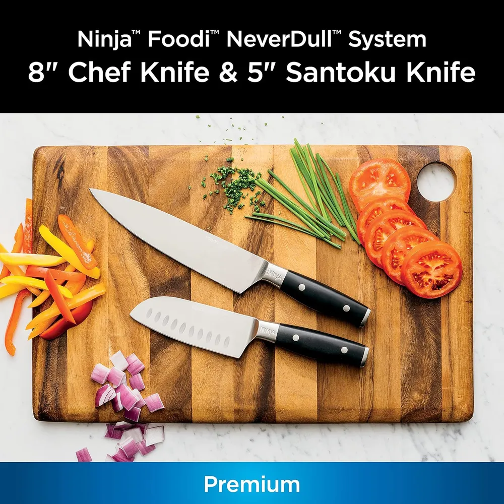 b09w8hvgvt_1_webp.webp Ninja set cuchillos K32002 Foodi NeverDull chef y Santoku 2 pzas | Negro Y Acero Inoxidable