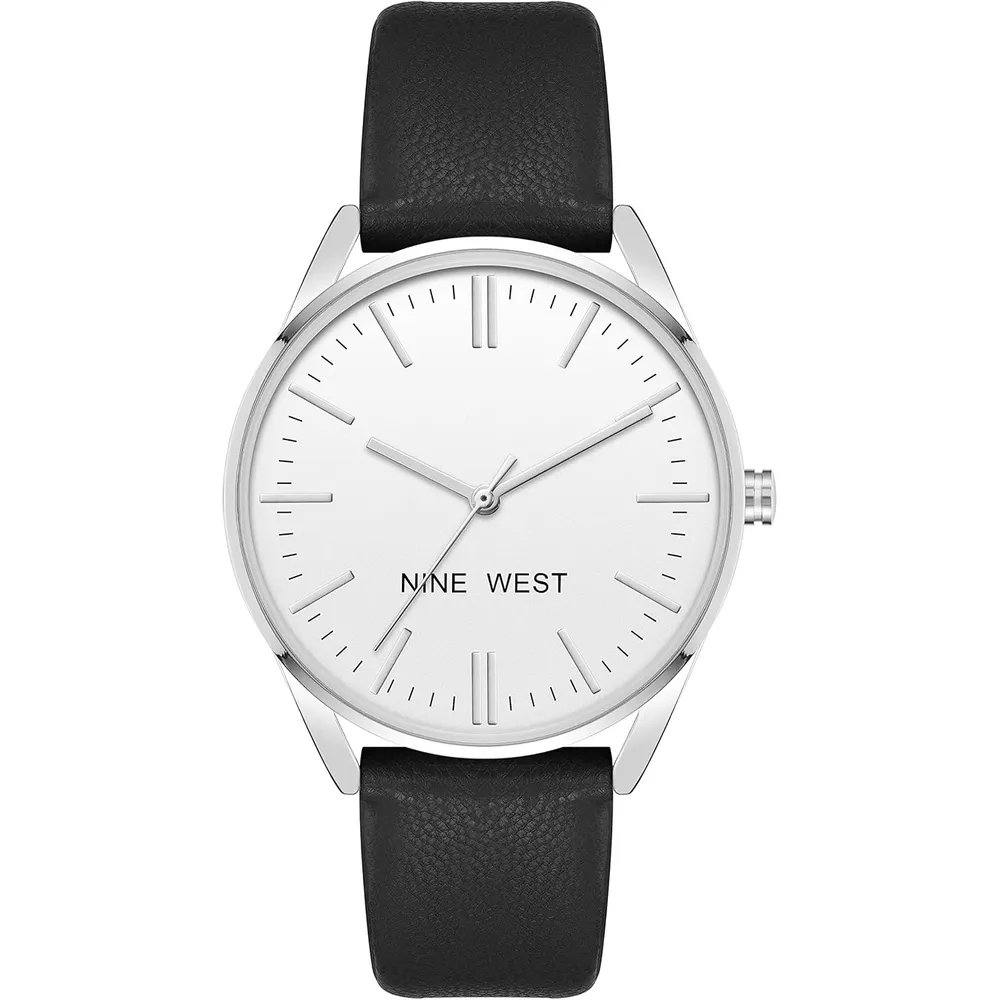 Nine West NW/1995SVBK reloj elegante con correa | 36 mm - Negro/Plata