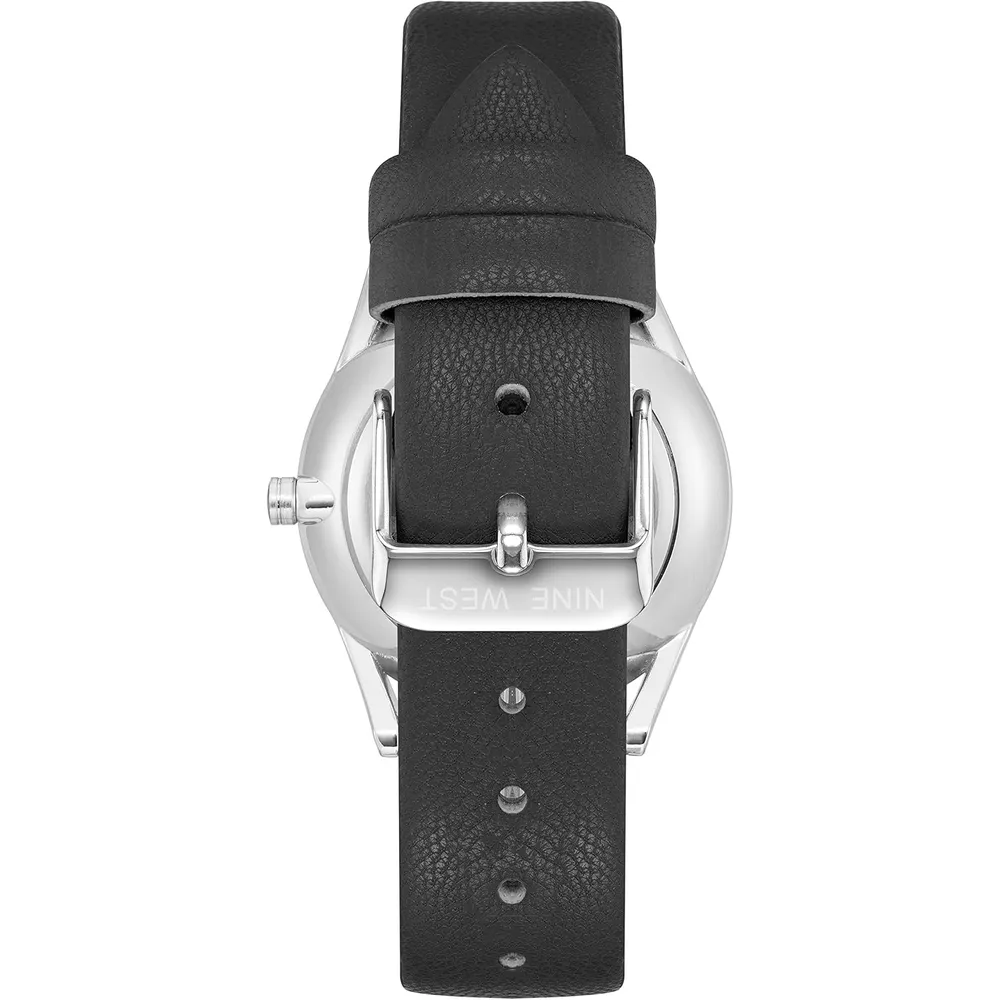 Nine West NW/1995SVBK reloj elegante con correa | 36 mm - Negro/Plata
