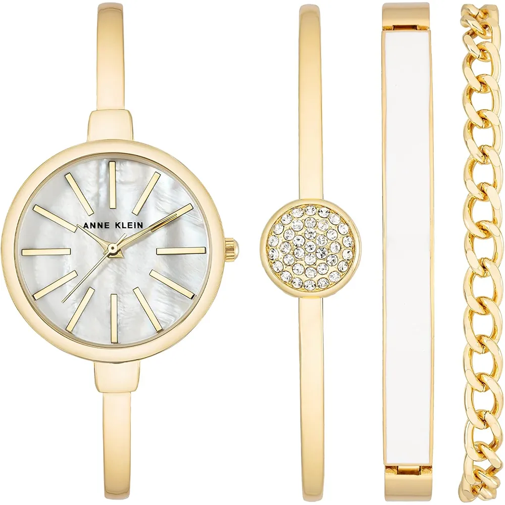 Anne Klein AK/1470GNST reloj femenino con set de pulseras | 32 mm - Oro