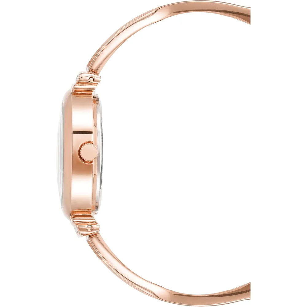 Anne Klein AK/2245 reloj mujer con cristales premium y set de pulseras | 26.5 mm - Oro rosa/gris plomizo