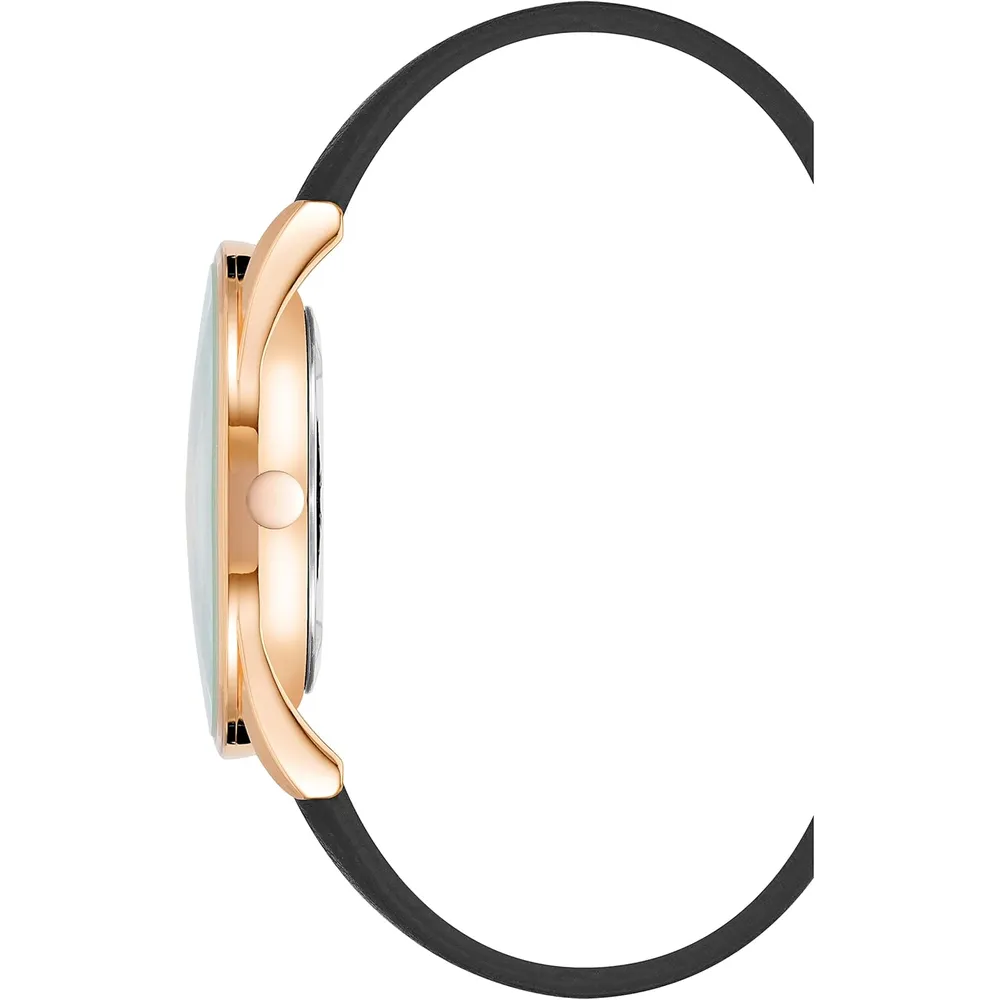 Nine West NW/1995SVBK reloj elegante con correa | 36 mm - Negro/Oro rosa
