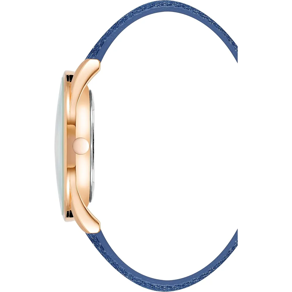 Nine West NW/1995SVBK reloj elegante con correa | 36 mm - Azul/Oro Rosa