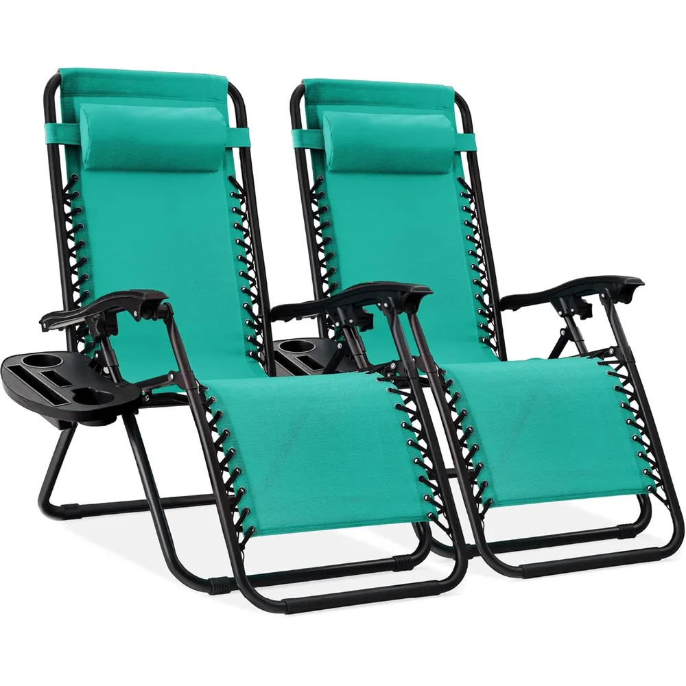 Juego de 2 sillones reclinables con portavasos Best Choice Products | Menta