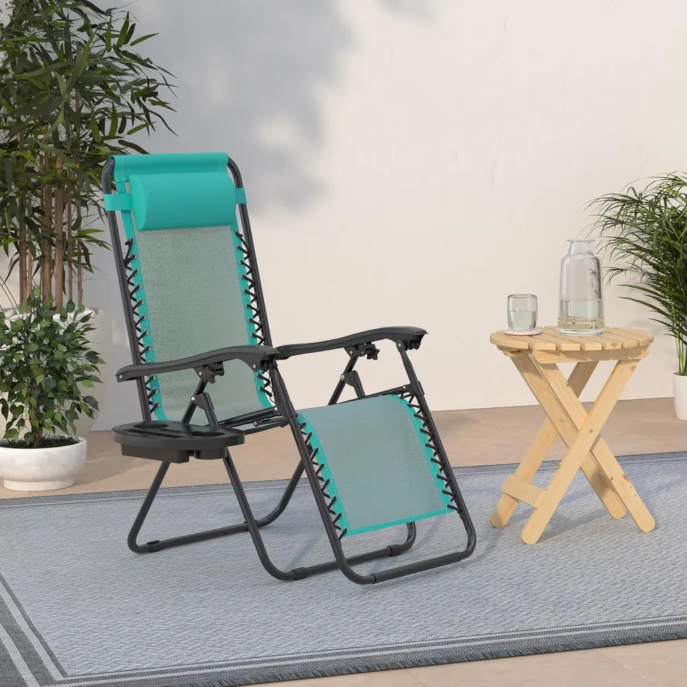 Juego de 2 sillones reclinables con portavasos Best Choice Products | Menta