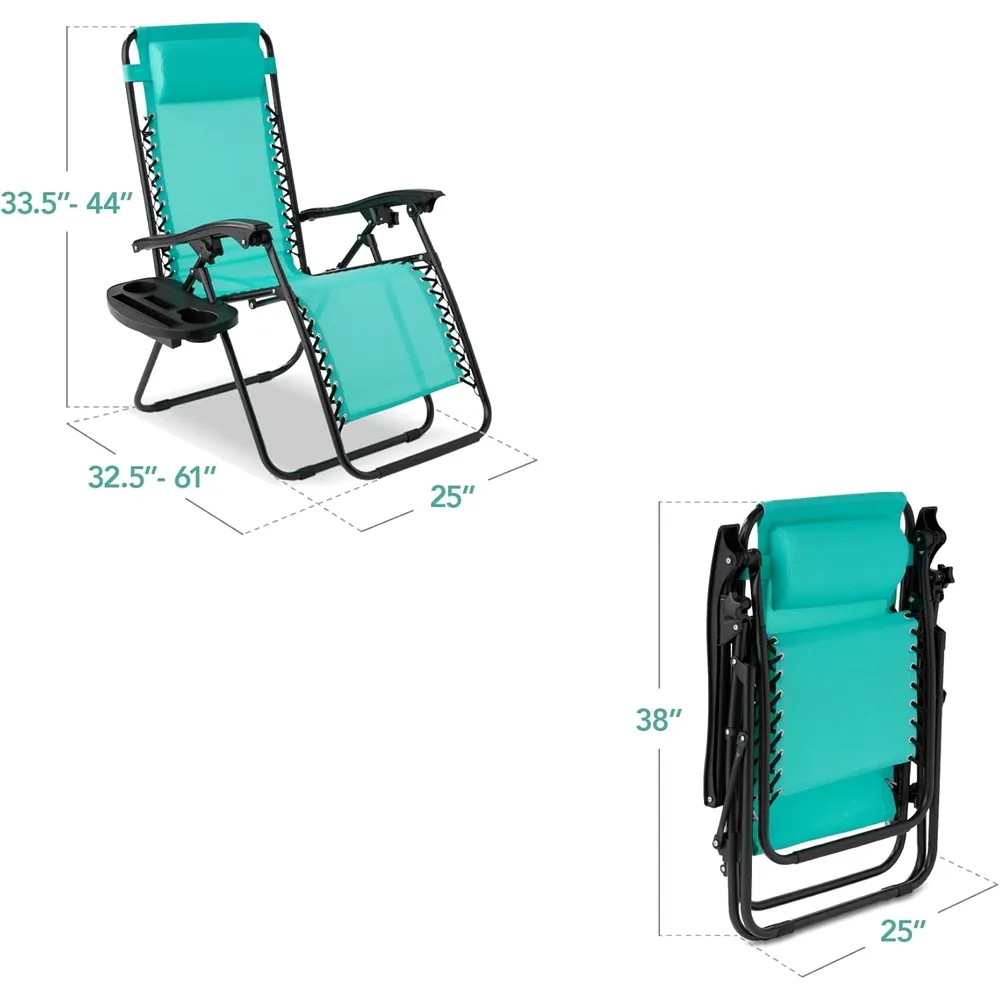 Juego de 2 sillones reclinables con portavasos Best Choice Products | Menta