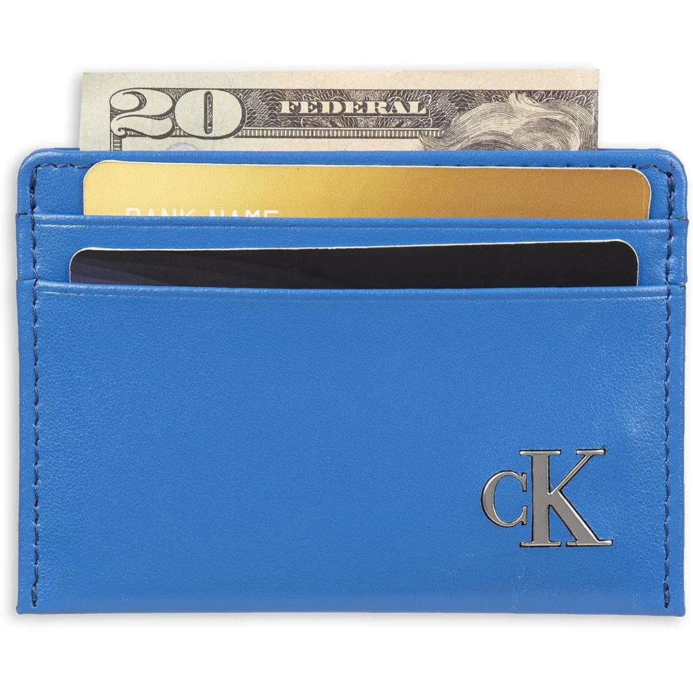 TARJETERO CALVIN KLEIN SLIM RFID AZUL HOMBRE