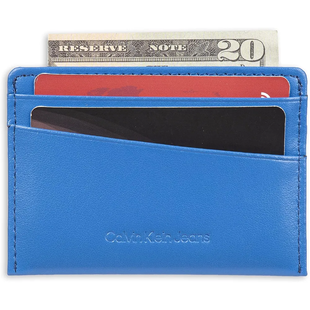 TARJETERO CALVIN KLEIN SLIM RFID AZUL HOMBRE