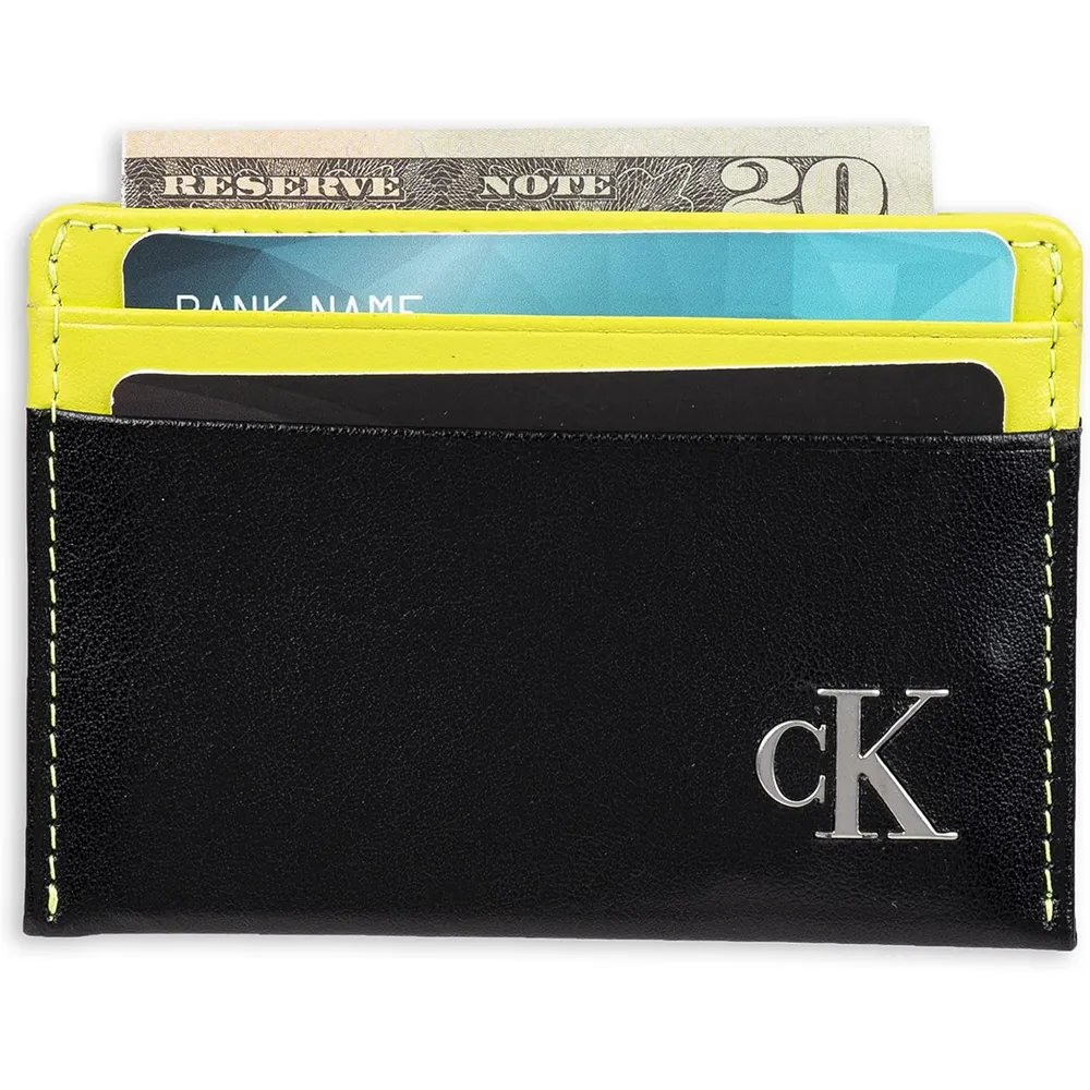 TARJETERO CALVIN KLEIN BASIL RFID AMARILLO HOMBRE