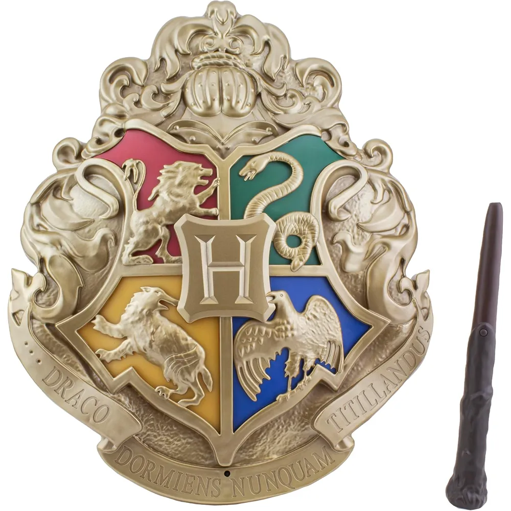 Paladone Harry Potter Hogwarts, lámpara escudo y varita con control remoto